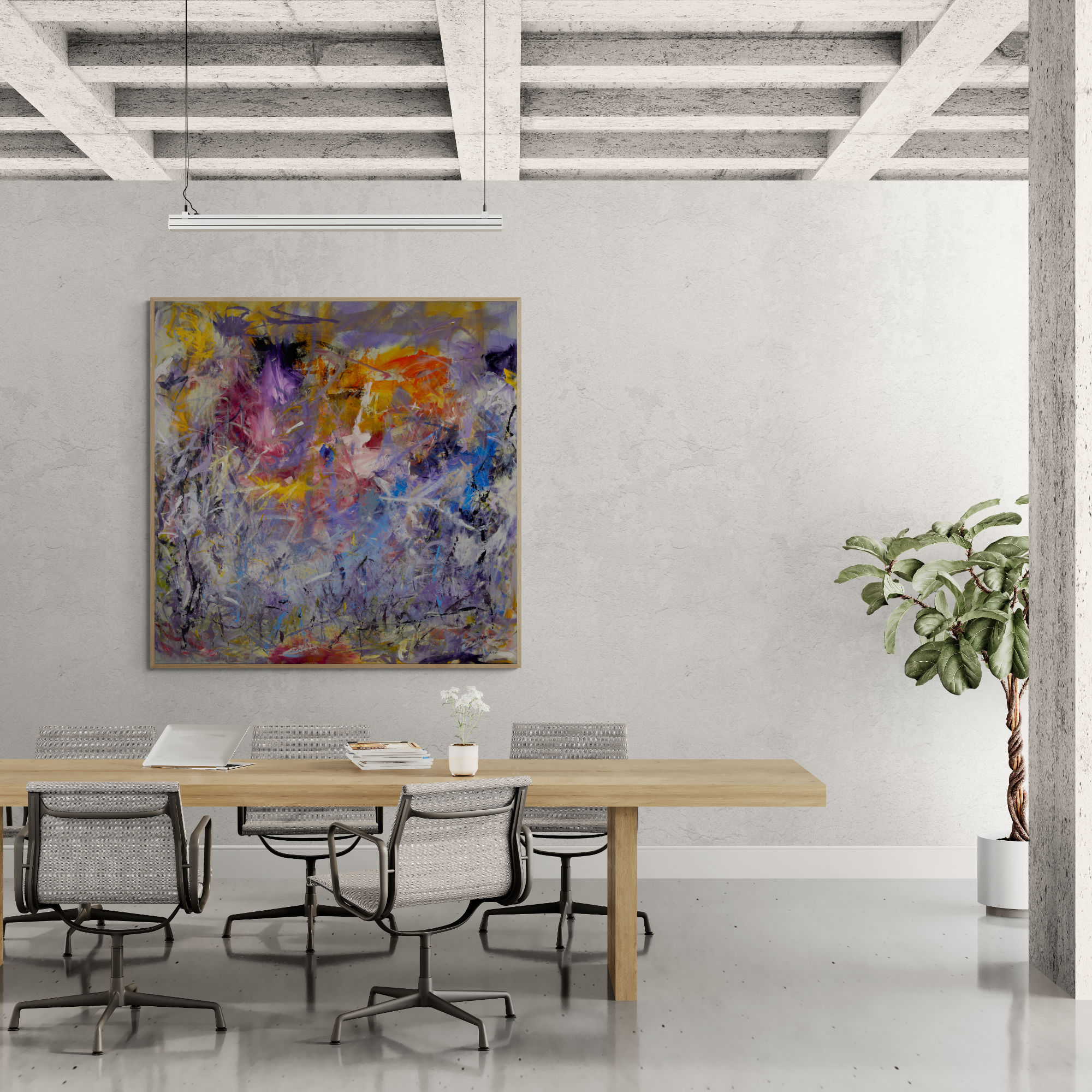 Abstract Artist in Texas, abstract artwork by Maria Alejandra Ochoa AKA MAOF. in this photo: