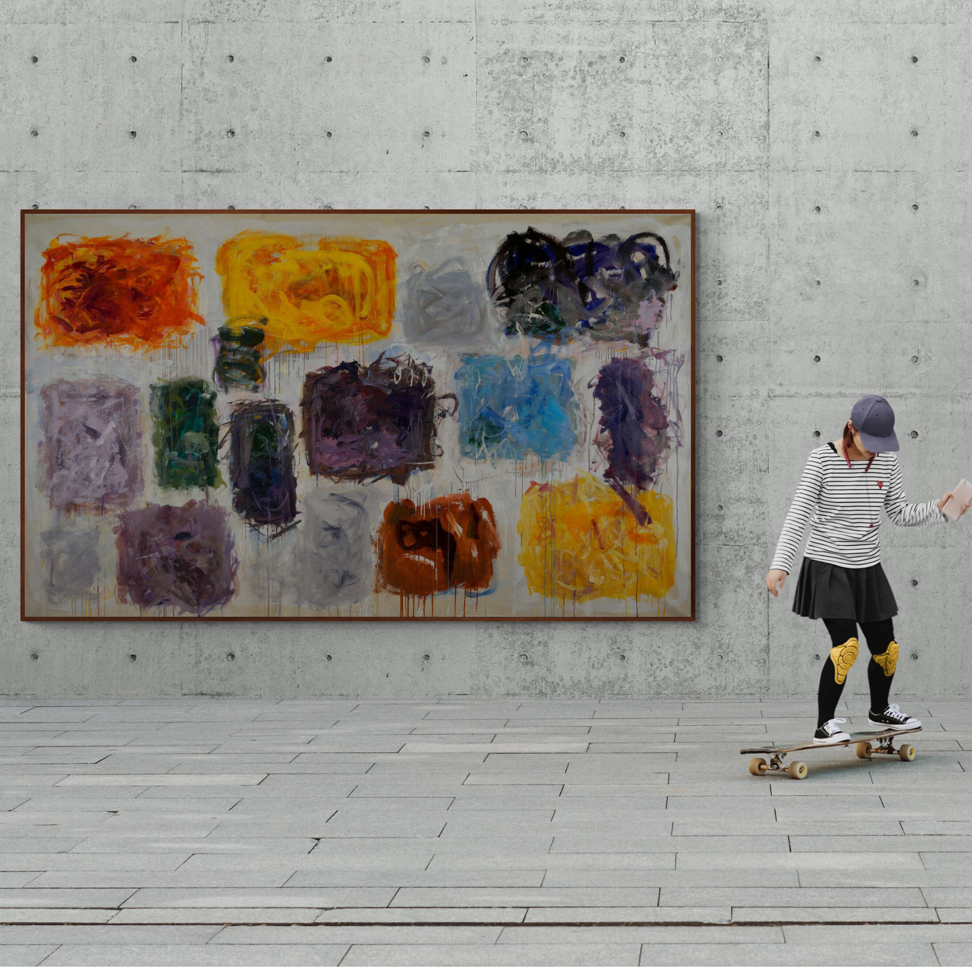 Abstract Artist in Texas, abstract artwork by Maria Alejandra Ochoa AKA MAOF. in this photo: